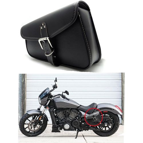 Vechkom 1 PCS Moto Sacoches Cavalières Et en PU Cuir Sac à Outils Latéral Imperméable à l'eau Latéral Gauche De Sac à Dos De Moto De Selle