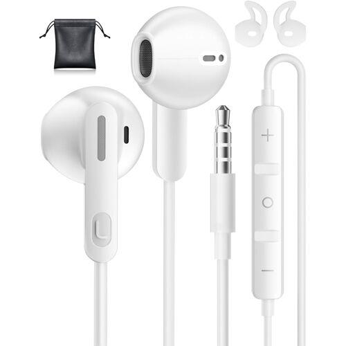 LORANKA-Ecouteurs Filaire, 3.5mm Intra écouteurs avec Microphone HD pour Samsung, Anti-Bruit Casque, Deep Bass écouteur Jack 3,5mm pour iPhone, Samsung, Huawei, Sony, Xiaomi, Oppo, Ordinateur
