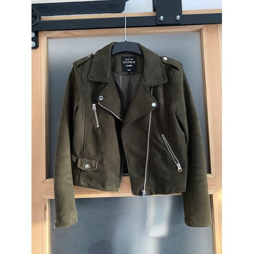 Superbe Blouson Perfecto Jennyfer Kaki Médium