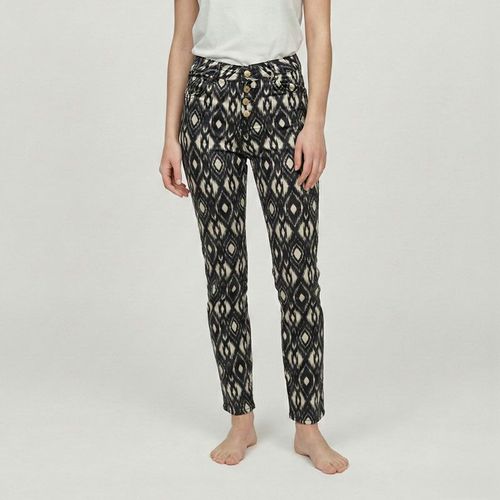 Pantalon Cintré Ikat Imprimé Avec Boutons Dorés Femme Les Tropeziennes Par M.Belarbi