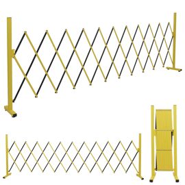 Barrière En Aluminium Hwc-B34, Barrière Extensible, Barrière De Protection Extensible, 103 X 35-300 Cm   Jaune-Noir