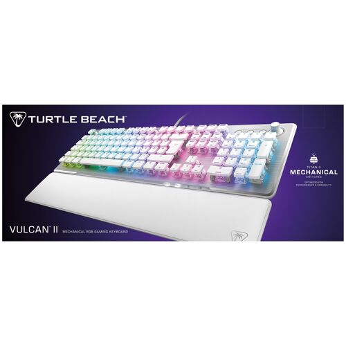 Turtle Beach Vulcan II - Clavier Gaming PC, interrupteurs mécaniques Titan II, Touches rétro-éclairées RGB Personnalisables, Repose-Poignets Amovible, Blanc