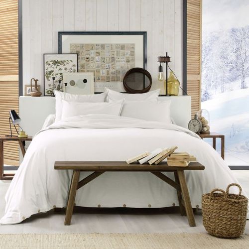 Housse De Rêve Housse De Couette 220x240 Flanelle De Coton Neige