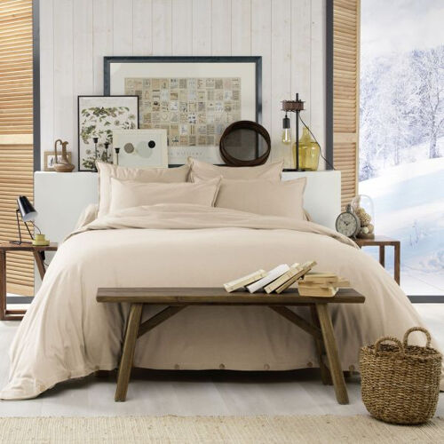 Housse De Rêve Housse De Couette 220x240 Flanelle De Coton Sable