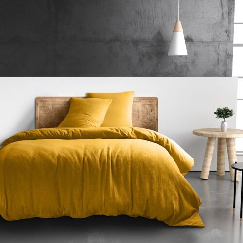 Housse De Rêve Housse De Couette 240x260 Cm Gaze De Coton Safran Mineral