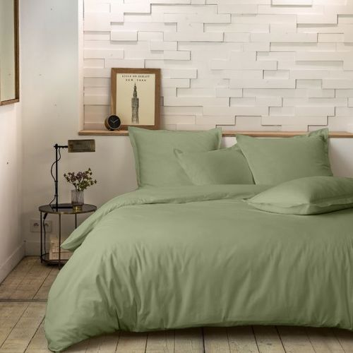 Housse De Rêve Housse De Couette 240x260 Cm Percale De Coton Vert D'eau