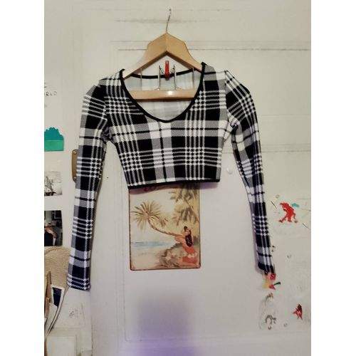 Top A Carreaux Noirs/Blancs 32 Xxs Shein.