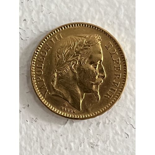 Pièce Or 20 Francs Napoléon Iii  Or 900 ‰ Bel État