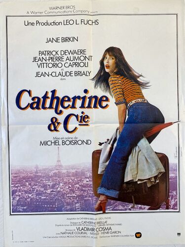 Catherine & Cie - Véritable Affiche De Cinéma Pliée - Format 60x80 Cm - De Michel Boisrond Avec Jane Birkin, Patrick Dewaere, Jean-Claude Brialy, Aumont - 1975 #