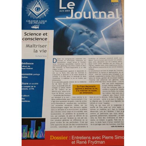 Le Journal De La Grande Loge De France N°51 De Avril 2004