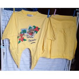 Duo De Plage ( Jupe + Haut ) - " Tahiti Beach - 3 Suisses - Le Chouchou " - En Coton - Jaune - Taille 38