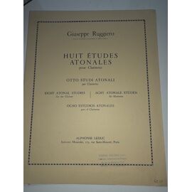 Giuseppe Ruggiero Huit Études Atonales Pour Clarinette - Ed . Leduc