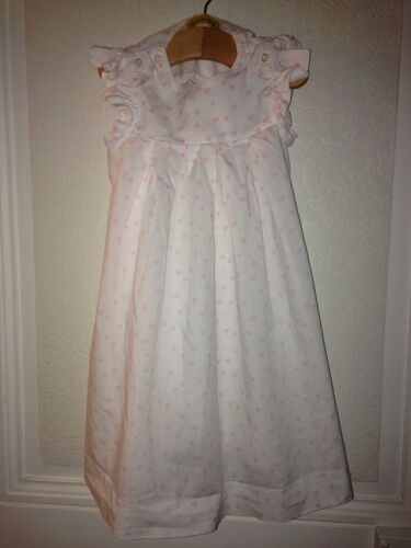 Magnifique Robe Blanche Avec Petits C?urs Rose "Cacharel" Taille 2 Ans Idée Cadeau