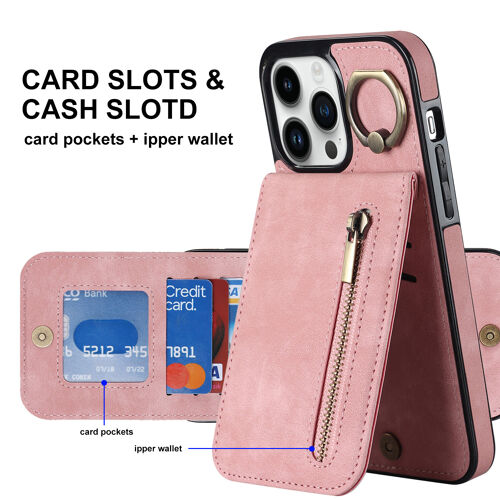 Étui de protection zippé pour iPhone (rose, cheveux par défaut iPhone 17 por étui de protection)