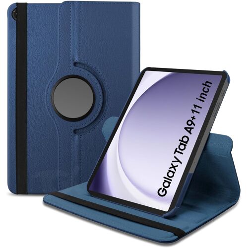 KALANKA-Étui pour tablette Samsung Galaxy Tab A9+ Plus 11"" 2023 (SM-X210/X215/X216), rotation à 360 degrés, fonction veille/réveil automatique pour tablette Galaxy Tab A9+ 11"" (bleu marine)