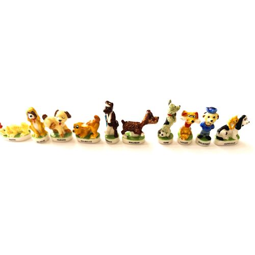 10 Fèves Série Chiens : Matin / Bajoue / Pupuce / Bouboule / Korrias / Malabar / Kipri / Monos / Moustique / Papouille
