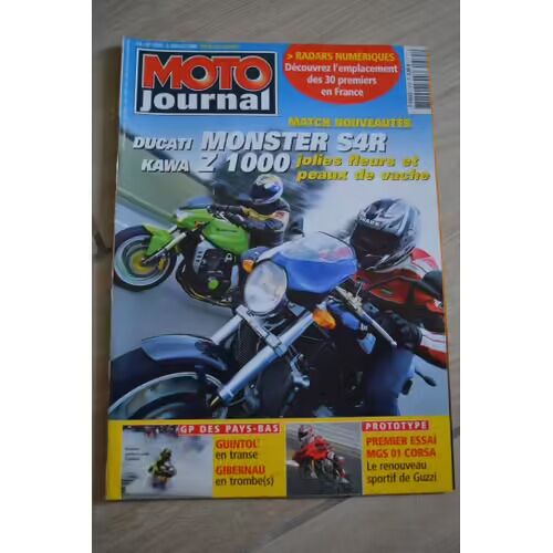 Moto Journal 1575 De 2003 Ducati Monster S4r,Kawasaki Z 1000,Moto Guzzi Mgs 01 Corsa,Beta 350 Euro Et Jonathan,