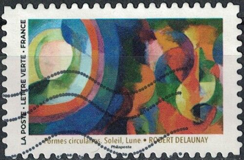 France 2025 Oblitéré Used Grand Soleil Formes Circulaires Soleil Lune Robert Delaunay Y&T Fr 2523