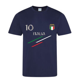 Maillot De Foot Enfant Inspiré Italie – T-Shirt De Sport Unisexe Confort Taille 3 À 14 Ans