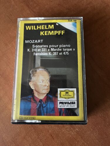 Wilhelm Kempff Mozart Sonate Pour Piano K310 Et 331 Cassette Audio