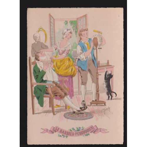 Carte Postale "Le Barbier - Perruquier"