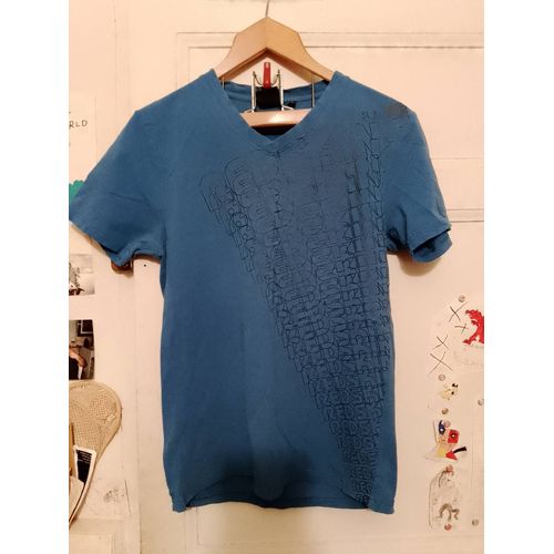 Tee Shirt Bleu Imprimé Noir M Redskins.
