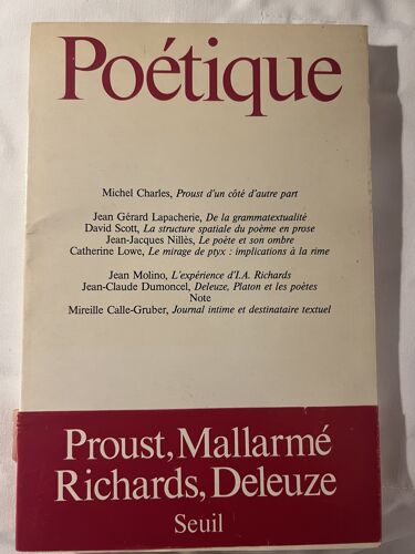 Poetique N 59 – Proust Mallarme Richards Deleuze – Seuil – 1984