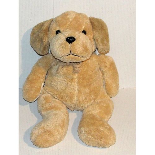 doudou chien beige noeud en corde peluche super toys  30 cm
