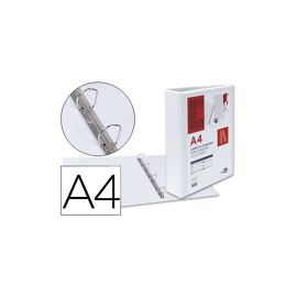 Liderpapel Classeur 4 Anneaux 55mm 283x320mm Document A4 Plastique Dos 78mm Blanc