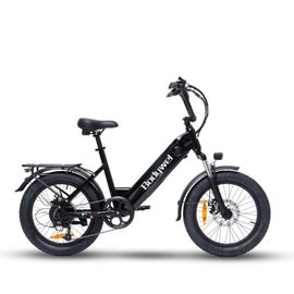 Vélo Électrique Bodywel F20 Moteur 500 W Batterie 48 V 13,5 Ah Vitesse Maximale : 25 Km/H Autonomie : 110 Km Pneus 20 Pouces Suspension Avant Freins À Disque Porte-Bagages Arrière Noir