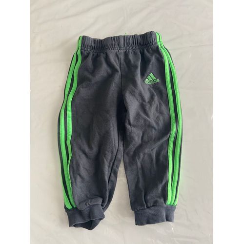 Pantalon De Jogging Adidas - 9/12 Mois - Gris Et Vert Néon
