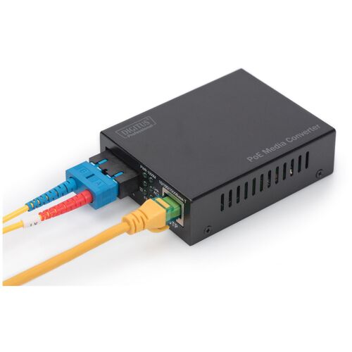 Digitus Convertisseurs de médias Gigabit PoE, RJ45 / SC, SM, PSE