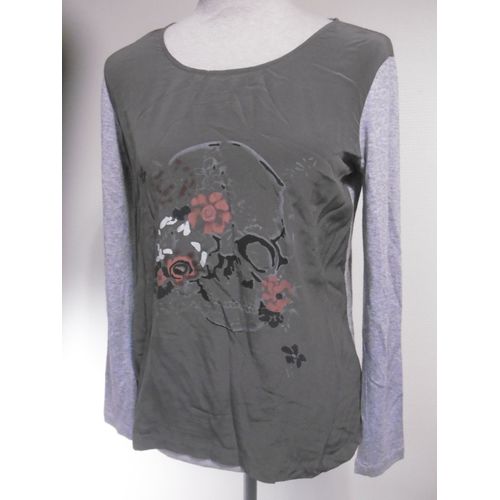 Bel Air Haut Top Bi Matière Soie Et Laine T 36