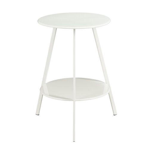Mica Decorations Seatle Table Extérieur ¿ Table Ronde ¿ Métal ¿ 58 X 46 Cm ¿ Blanc