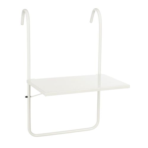 Mica Decorations Seatle Table Balcon ¿ Salon De Jardin Extérieur ¿ Métal ¿ 57,5 X 38 Cm ¿ Blanc