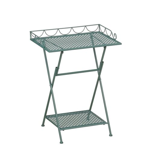 Mica Decorations Marseille Table De Jardin Extérieur ¿ Étagère Rangement ¿ Métal ¿ 50 X 38 X 68 Cm ¿ Vert