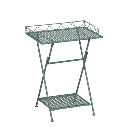 Mica Decorations Marseille Table De Jardin Extérieur ¿ Étagère Rangement ¿ Métal ¿ 50 X 38 X 68 Cm ¿ Vert