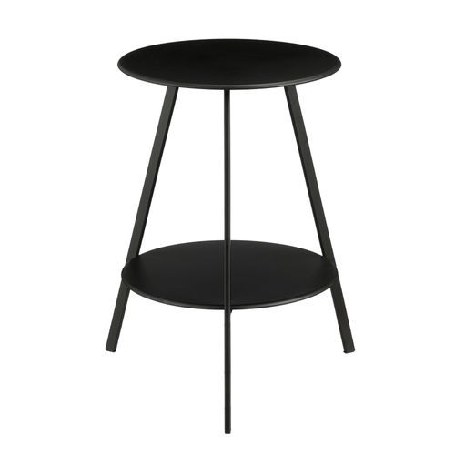 Mica Decorations Seatle Table Extérieur ¿ Table Ronde ¿ Métal ¿ 58 X 46 Cm ¿ Noir