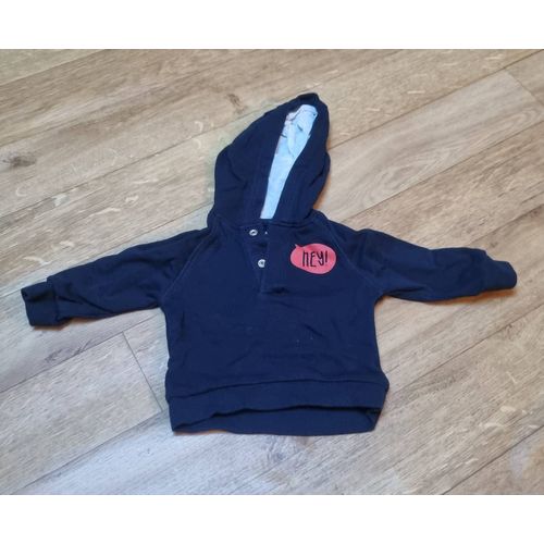Sweat À Capuche Garçon Bleu Marine Kiabi Taille 3 Mois
