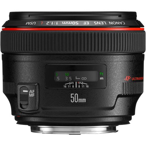 Objectif Canon EF 50 mm - f/1.2 L USM - Canon EF - pour EOS 1000, 1D, 50, 500, 5D, 7D, Kiss F, Kiss X2, Kiss X3, Rebel T1i, Rebel XS, Rebel XSi