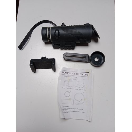 Télescope monoculaire pour smartphone  complet grossissement 10x cham de vision 100m 1000m