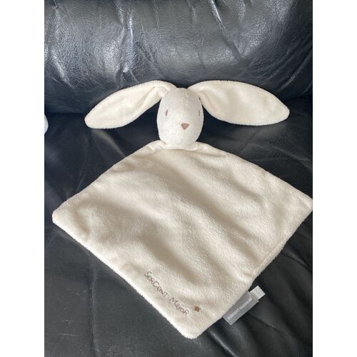Doudou plat lapin beige Sergent Major 30cm