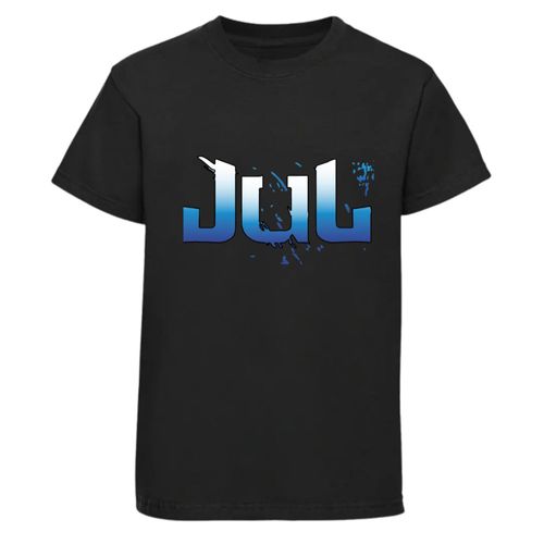 T-Shirt Enfant Style Jul - Logo Dégradé Bleu & Blanc - 100% Coton - 3 Au 14 Ans
