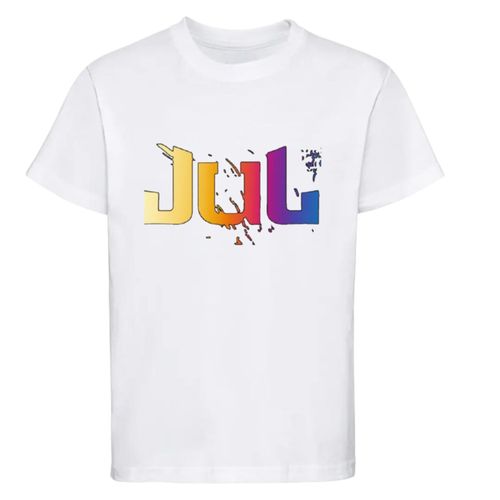 T-Shirt Enfant Style Jul - Logo Multicolore Vibrant - Pur Coton - 3 Au 14 Ans