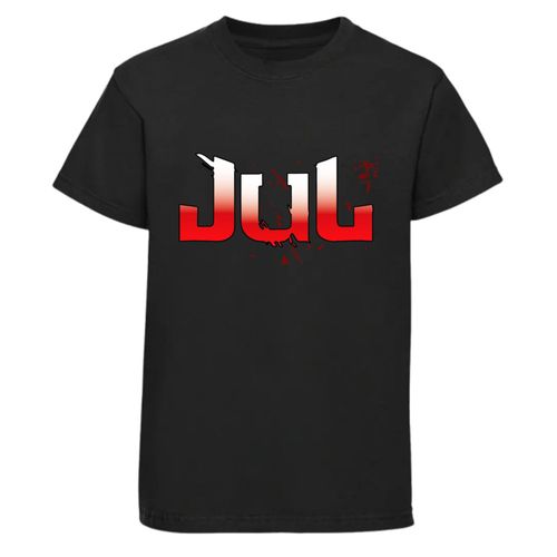 T-Shirt Enfant Style Jul - Logo Rouge Intense - 100% Coton Premium - 3 Au 14 Ans