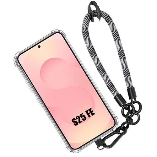 Coque pour Samsung Galaxy S25 FE, Silicone Antichoc Transparente Protection avec Bracelet Amovible - E.F.Connection