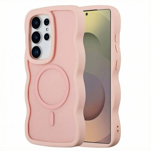 Selencia Coque arrière Wavy avec MagSafe Samsung Galaxy S25 Ultra Soft Pink