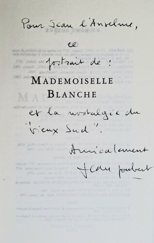 Autographe De Jean Joubert