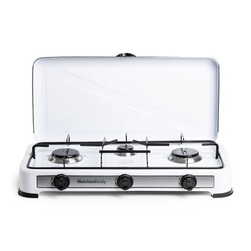 Cuisinière à gaz Melchioni MINERVA3 3 feux blanche portable camping