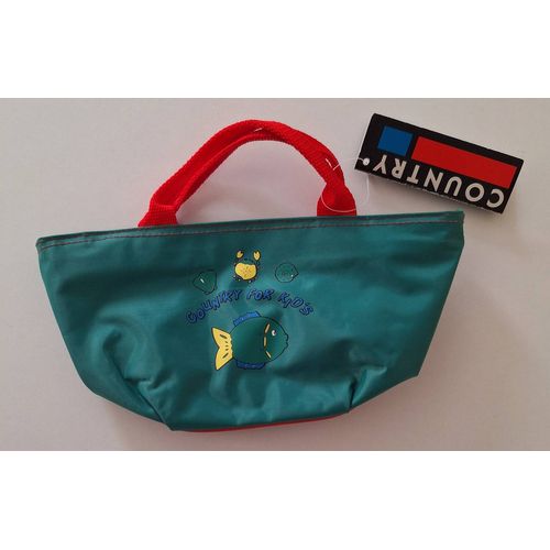 Sacoche imperméable zippée verte et rouge